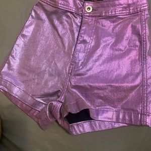 Metallic purple shorts